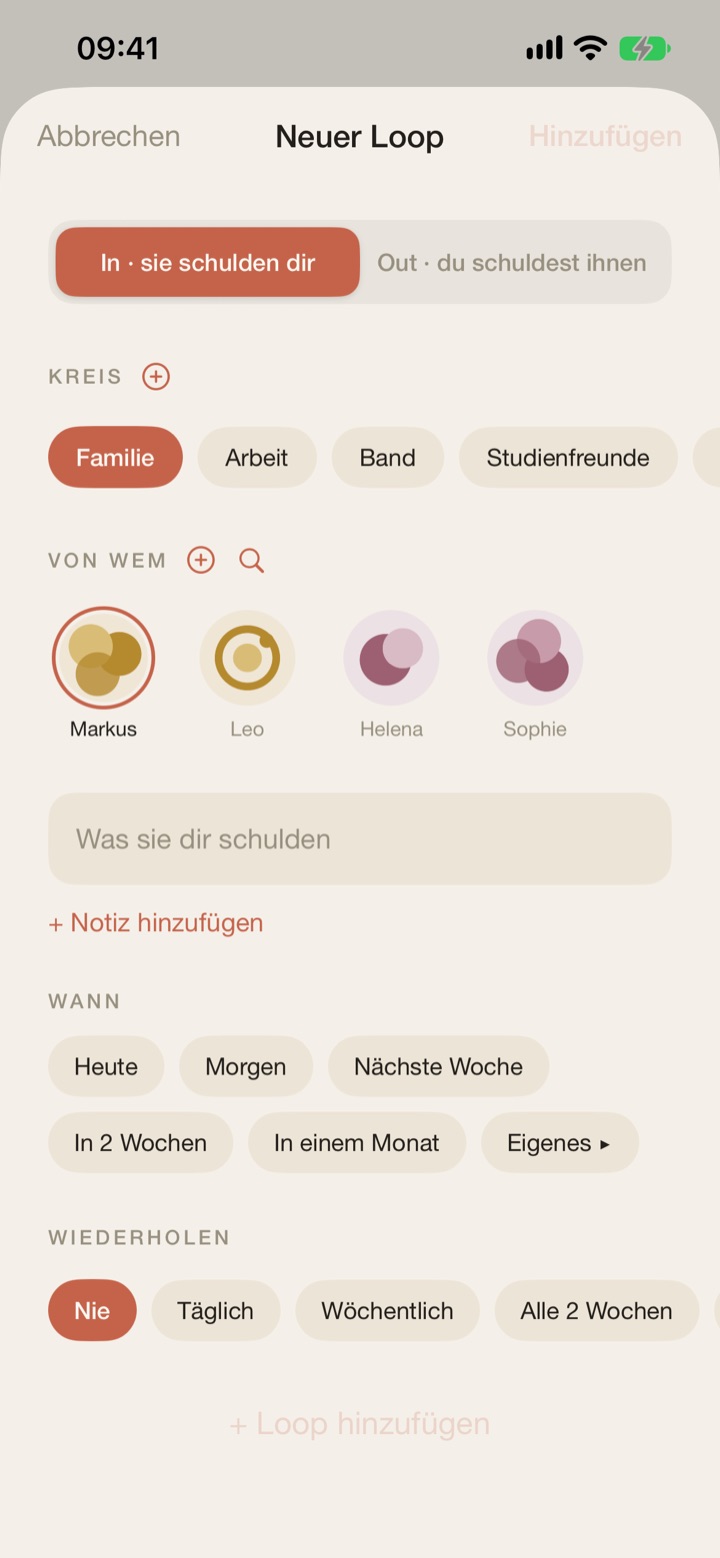 Neuer Loop: In oder Out, wer und wann