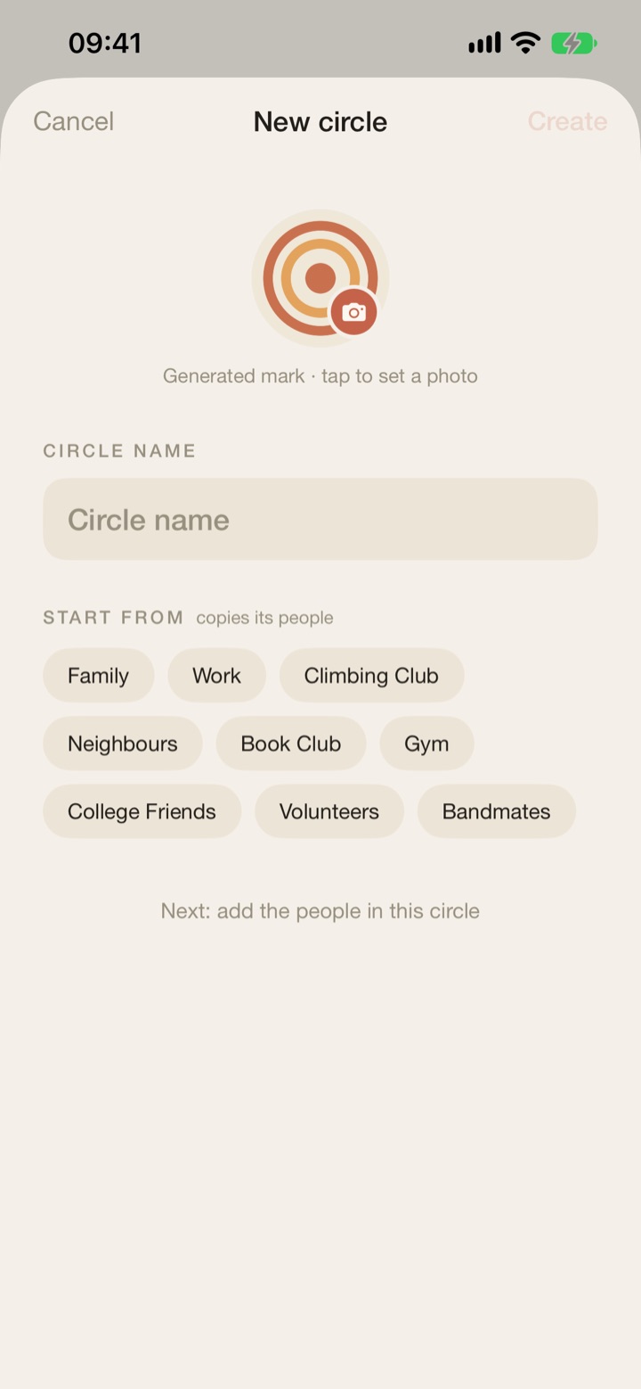 New Circle: Start from people you know